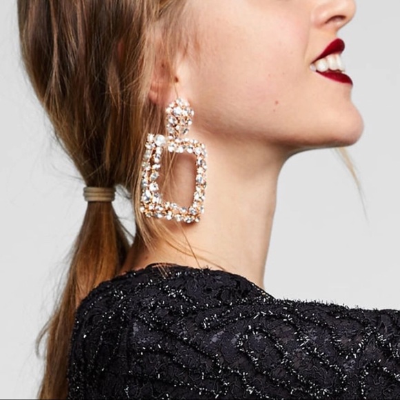 NEW Aurora Drop Rhinestone Encrusted Earrings - Picture 1 of 6